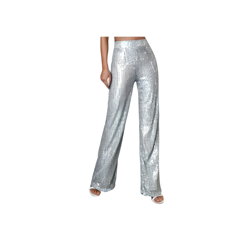 Relaxed Fit Silver Sequin Pants (Resale)