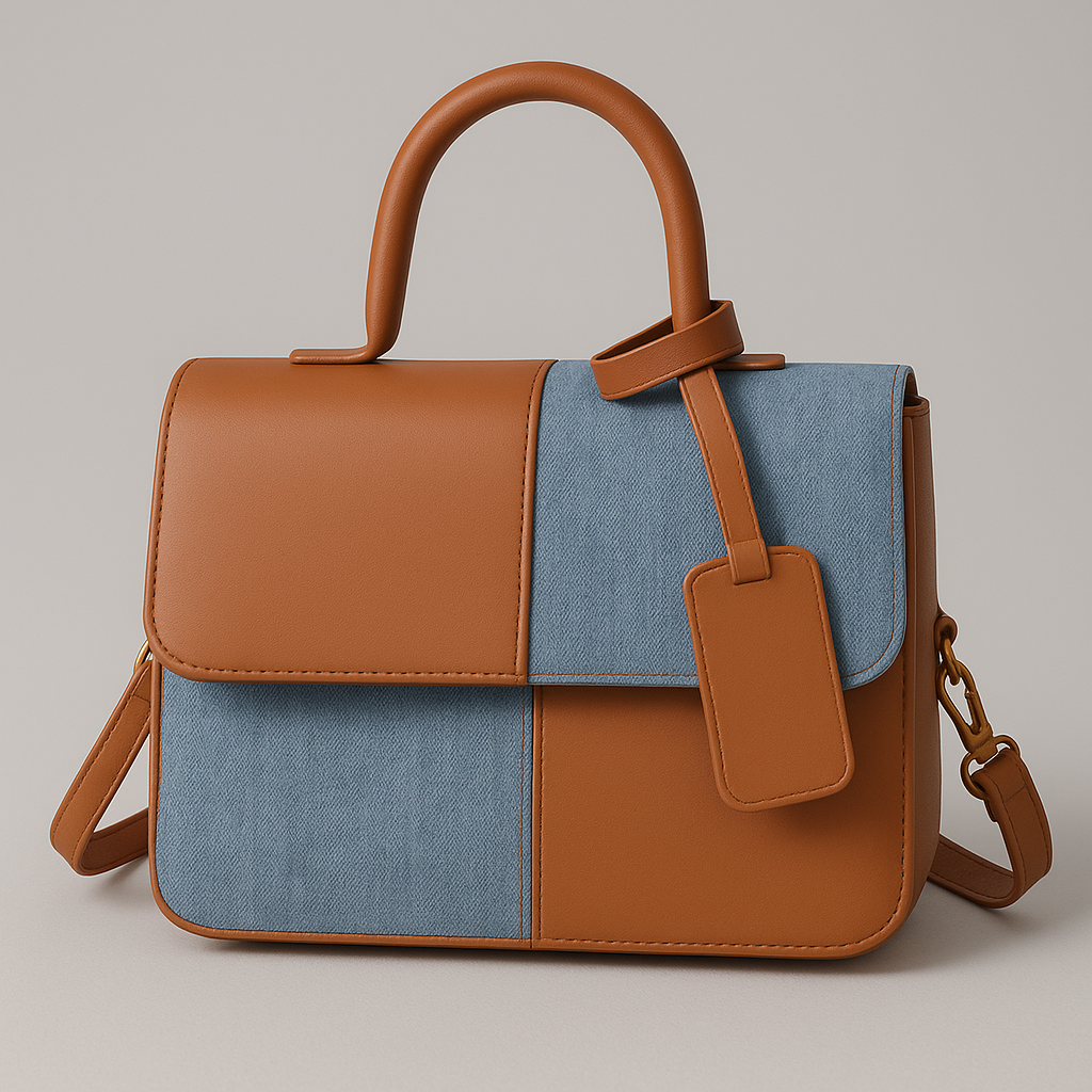 Denim-Inspired Messenger Bag