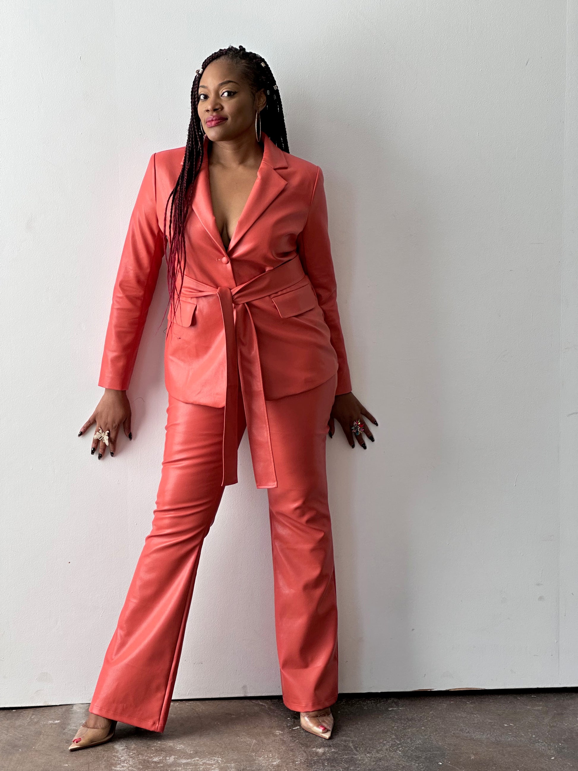 Faux Leather Rust Pants
