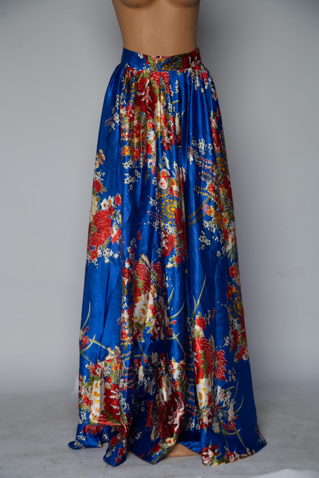 Black Floral Maxi Skirt and Blouse