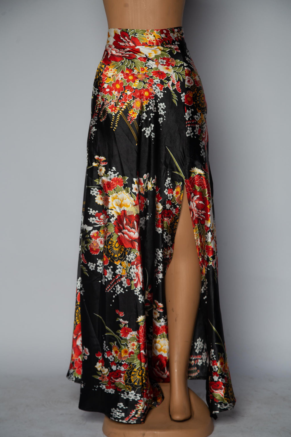 Black Floral Maxi Skirt and Blouse