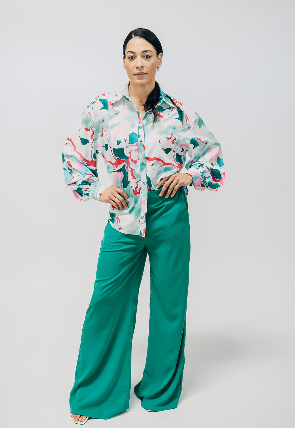 Solid Wide Leg Pant Set
