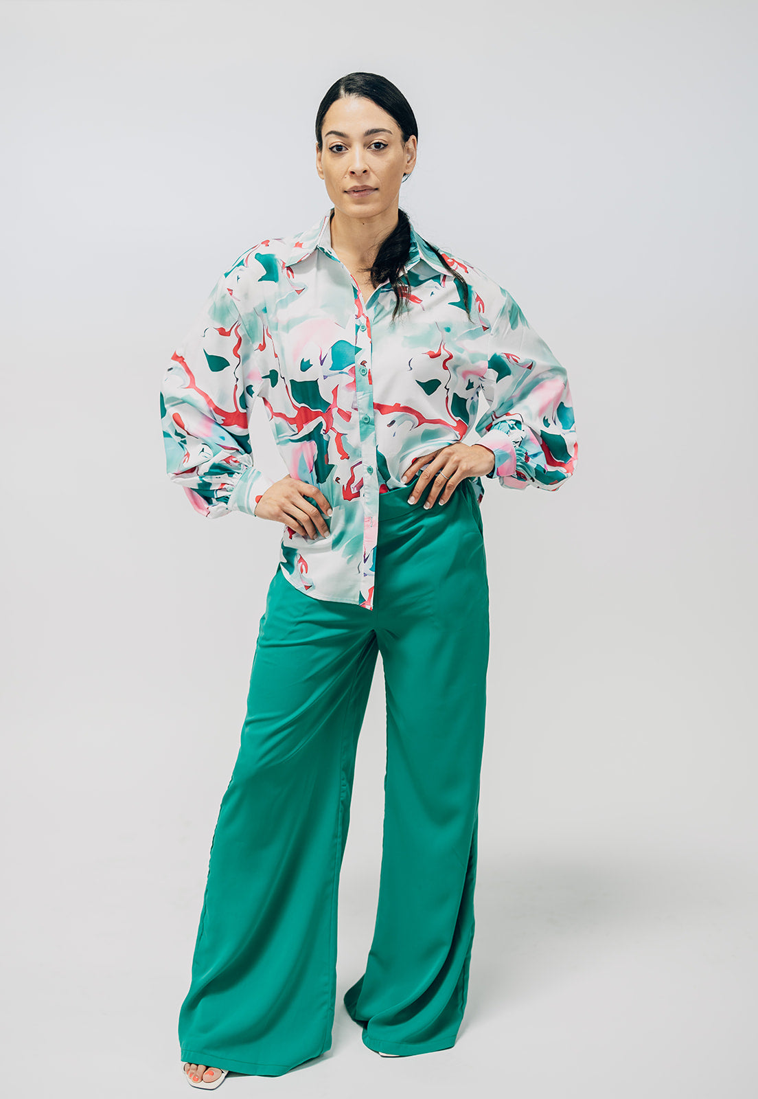 Solid Wide Leg Pant Set