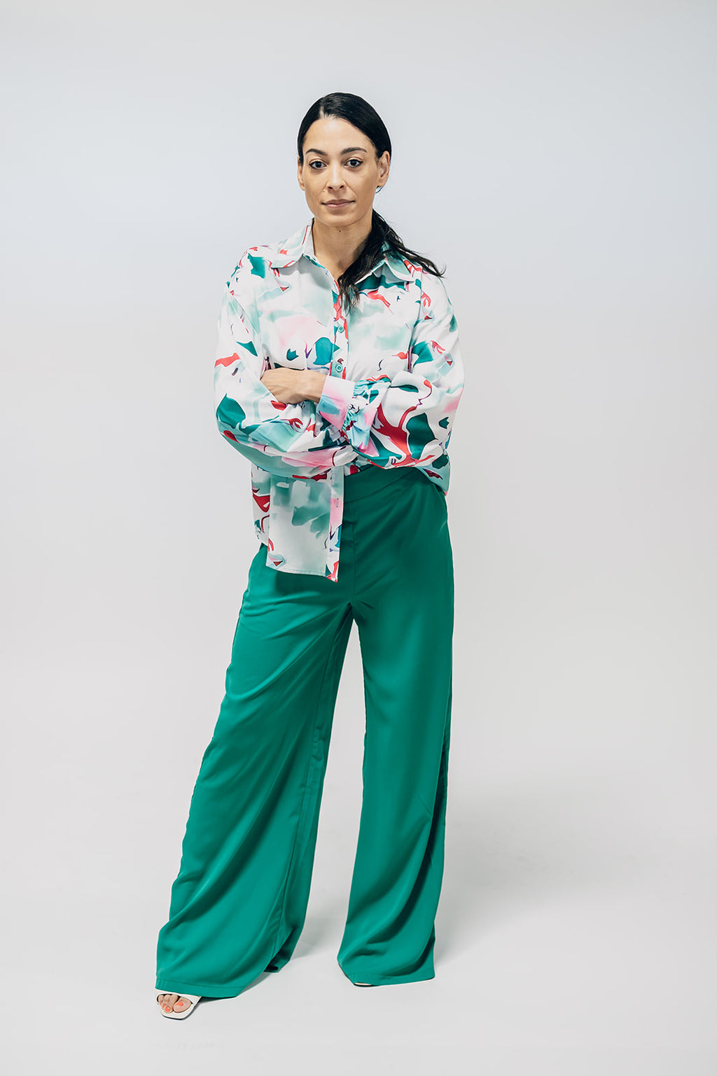 Solid Wide Leg Pant Set