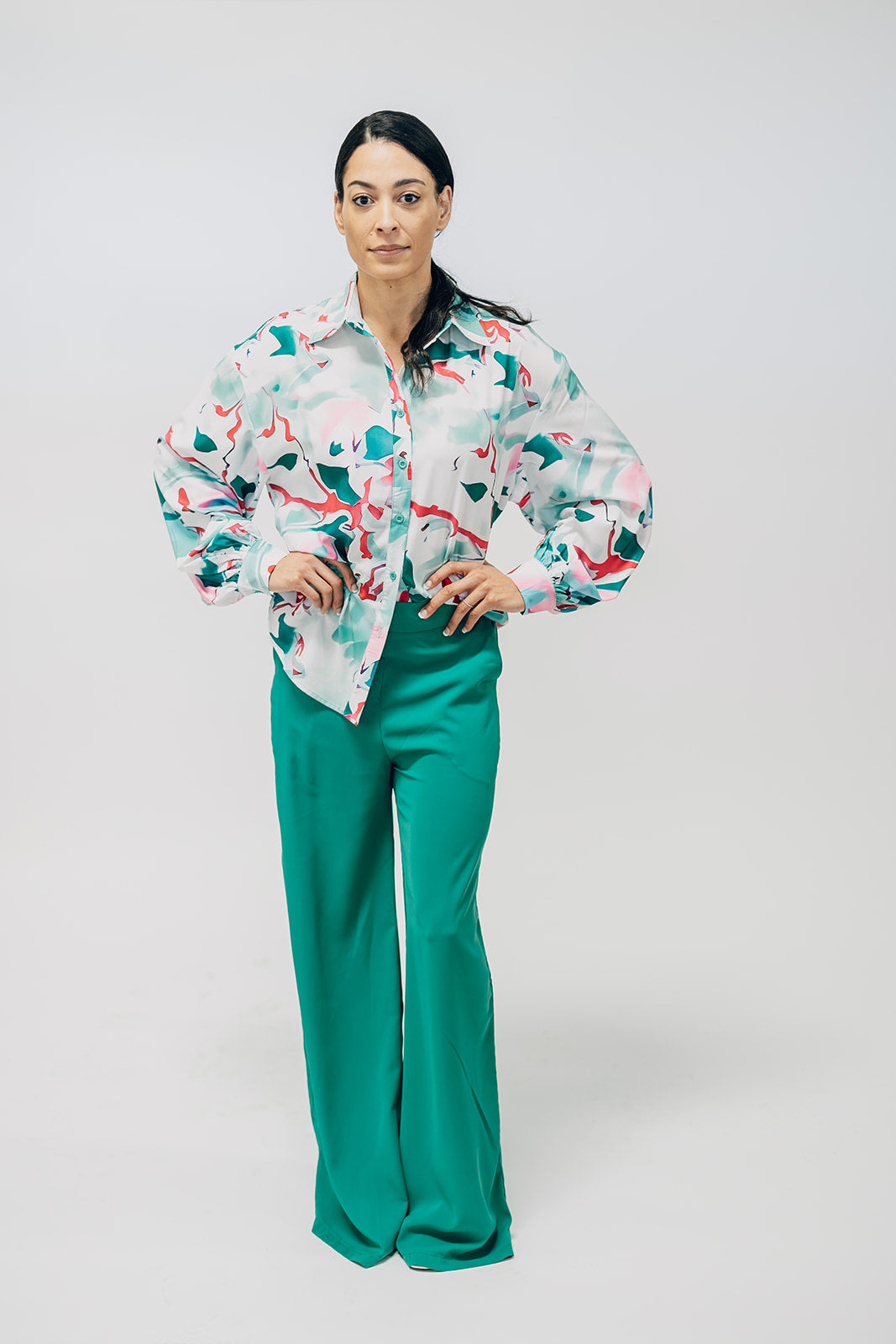 Solid Wide Leg Pant Set