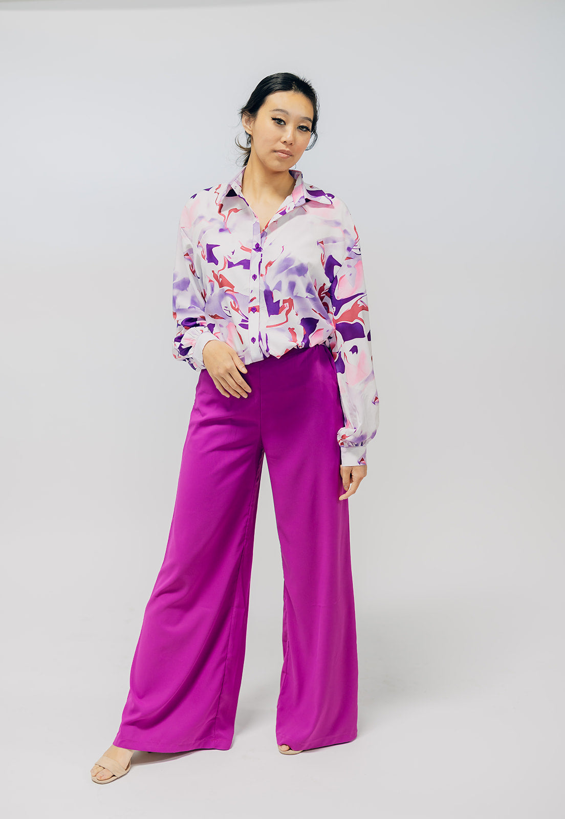 Solid Wide Leg Pant Set