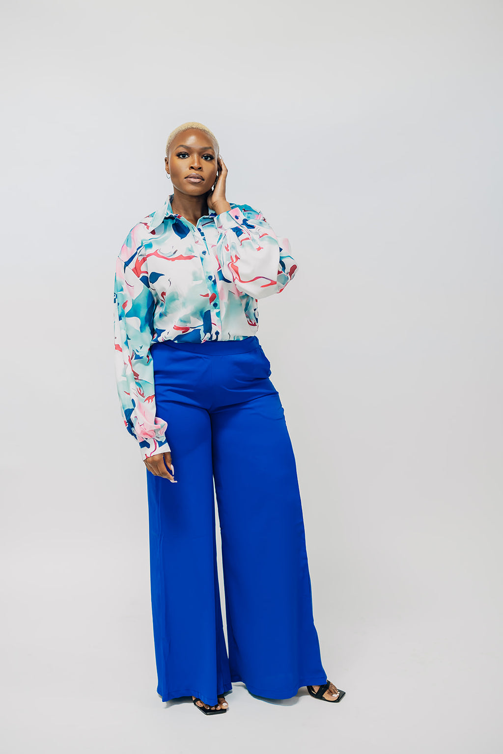 Solid Wide Leg Pant Set